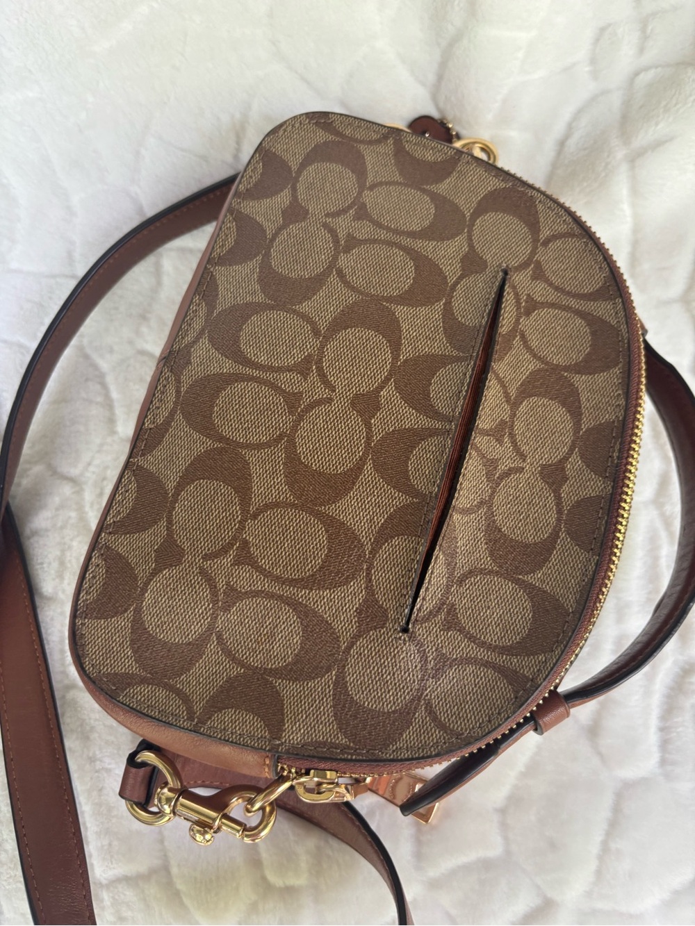 Coach Serena Satchel In Signature Canvas with Stripes - Picture 7 of 15